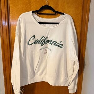 Lazy Sunday Cream and Green California Sweatshirt Size XL